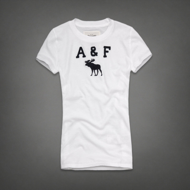 Abercrombie Fitch Mujeres De Cuello Redondo Corto Remera AF8291